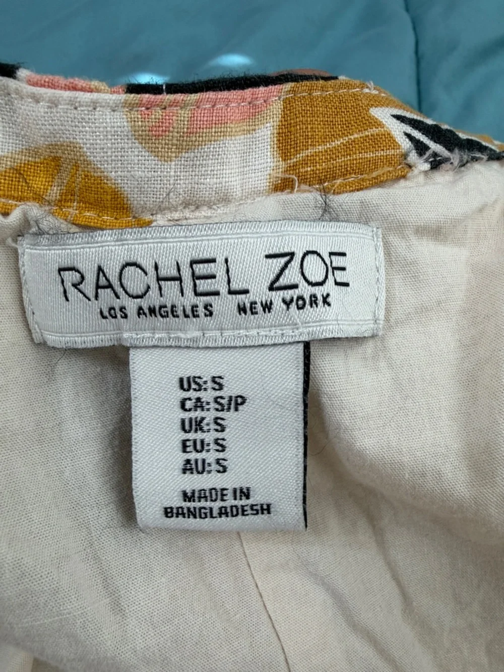 Rachel Zoe Linen Floral V Neck Sleeveless Trapeze Dress Vibrant pockets size S - Picture 2 of 14